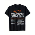 100% Cotton Golf Gift T-Shirt For Men and Women Funny Mechanic Hourly Rate Auto Repair Mechanic Labor Rates T-Shirt