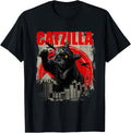 Catzilla Funny Cat Lover T-Shirt, Giant Black Cat City Attack Graphic Tee, Kitten Kitty Humorous Short Sleeve Top, Casual Animal Lover Gift Shirt