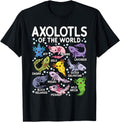 Axolotls of the World Shirt, Cute Kawaii Axolotl T-Shirt, Animal Biology Tee, Funny Axolotl Gift for Women Men