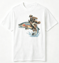 Cowboy Riding Rainbow Trout T-Shirt, Funny Fishing Graphic Tee, Rodeo Cowboy Outdoor Shirt, Fly Fishing Gift for Men, Rainbow Trout Club Top