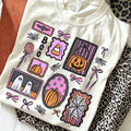Halloween Graphic Tee Bow Ghost Fall Tops