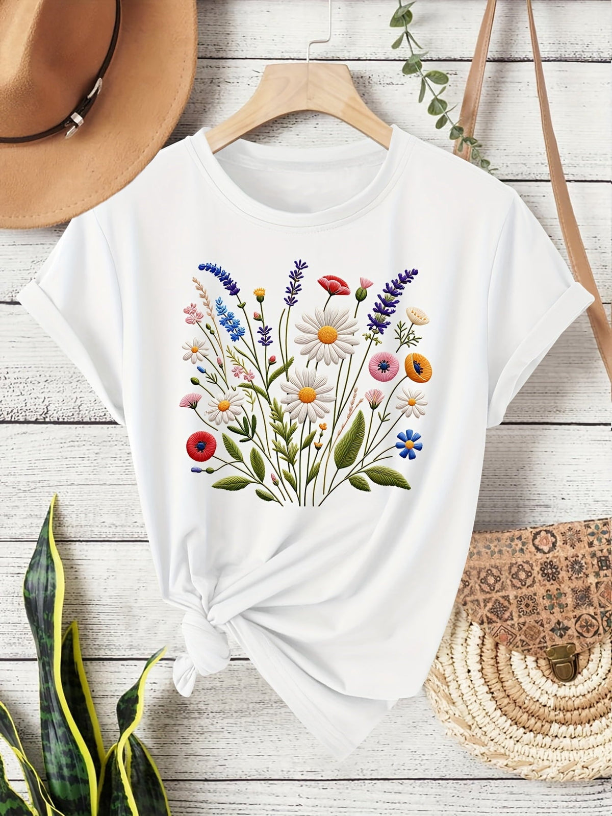 Women's Wildflower Bouquet Graphic T-Shirt