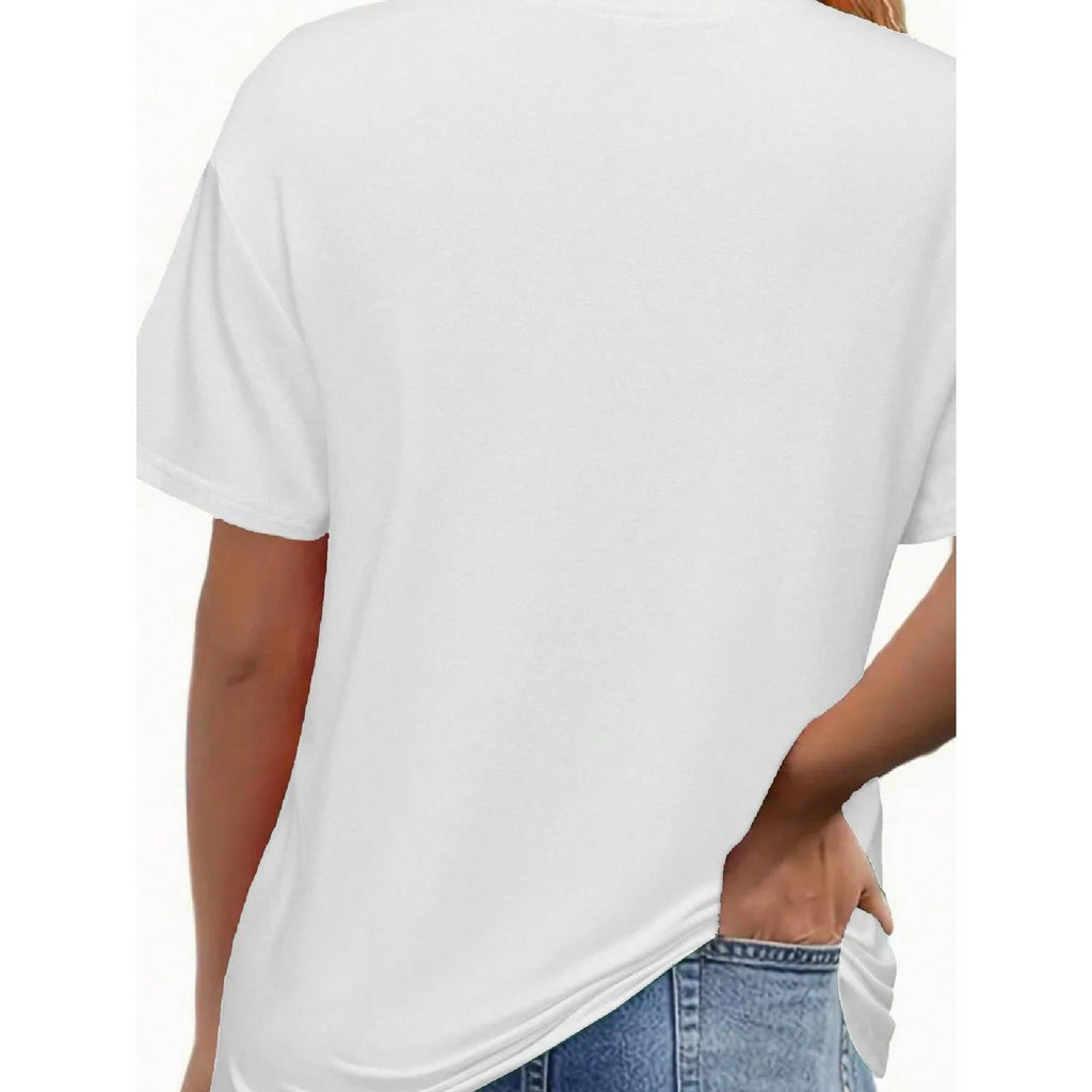 Heart Shaped Valentine's Day Printed Artistic Casual Women's T-Shirt