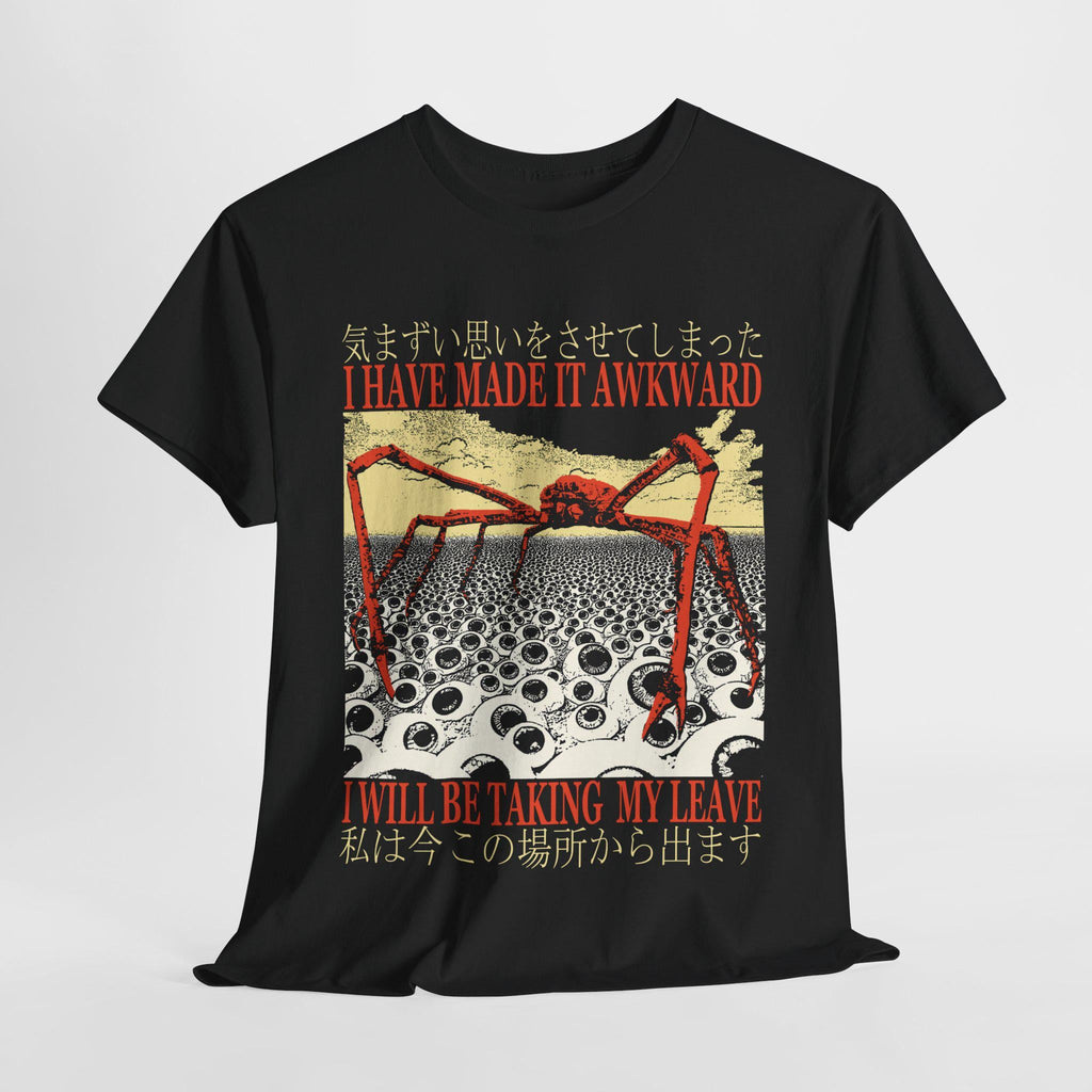 I Have Made It Awkward Vintage Japanese Spider Crab T-Shirt Funny Graphic Casual Men Tshirts Men Clothing