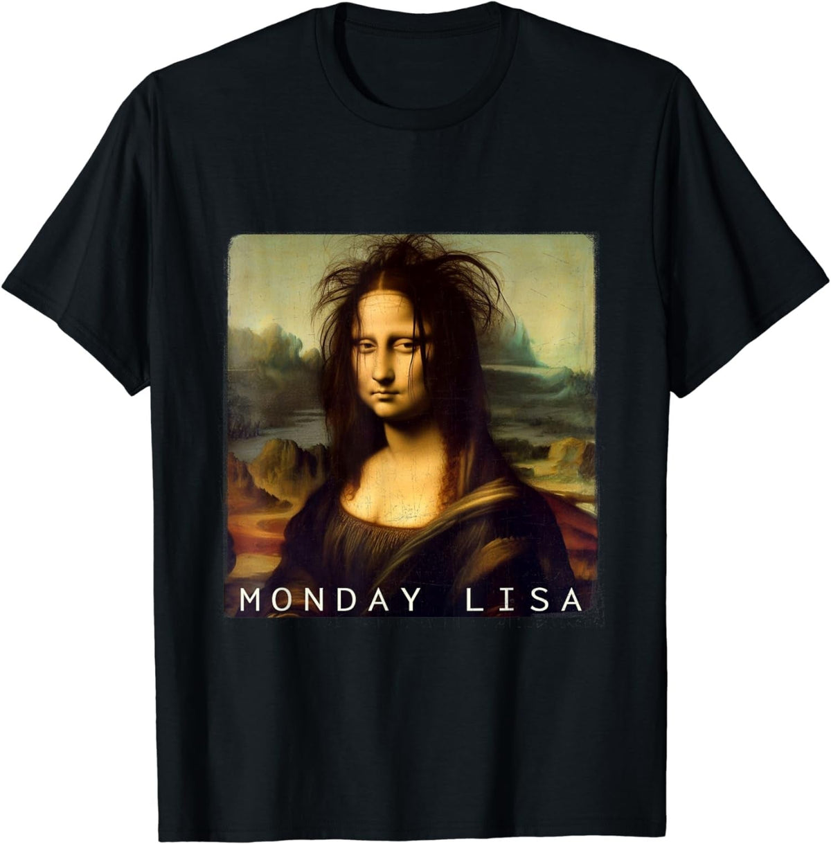 Funny Monday Lisa T-Shirt, La Gioconda Mona Lisa Parody Shirt, Cute Art History Meme Tee, Gift for Women Men